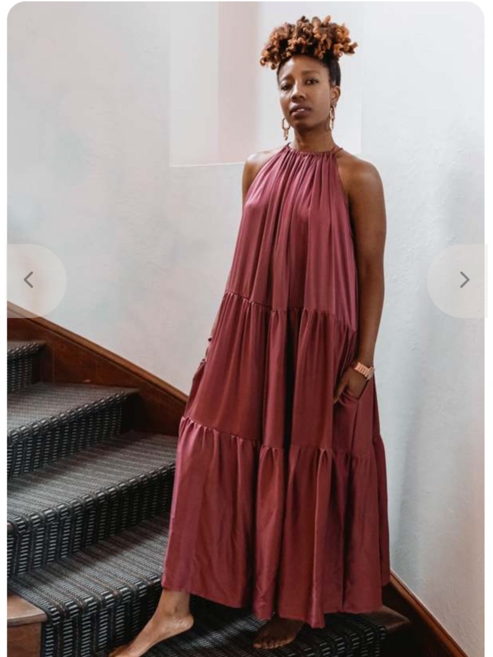 Miranda Bennett Studio Lewis Dress Madder Red 100% Silk Charmeuse Size One Size